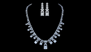 Crown Jewel Rodium Plated Set