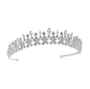 Romanov silver crystal fringe tiara